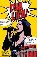 Dua Lipa The Forum poster, Jefferson Wood, Englewood, Pop Art, Lichtenstein