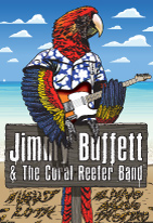 Jimmy Buffett 2022 tour poster, Jefferson Wood, Parrot Head. Margaritaville