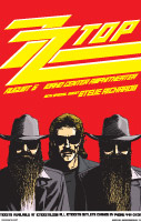 ZZ Top, illustrated, hair poster, Billy Gibbons, Dusty Hill, Frank Beard